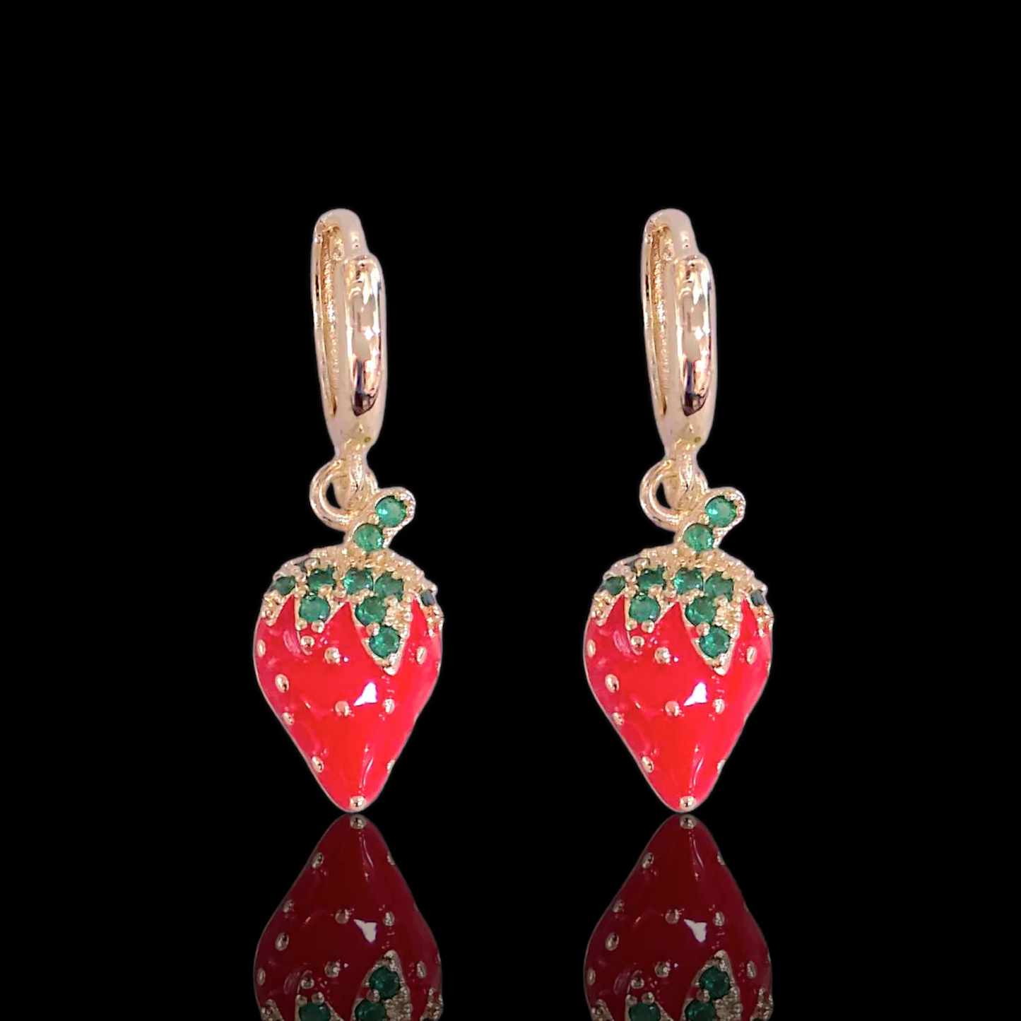 Sweet Strawberry Dangle Earrings