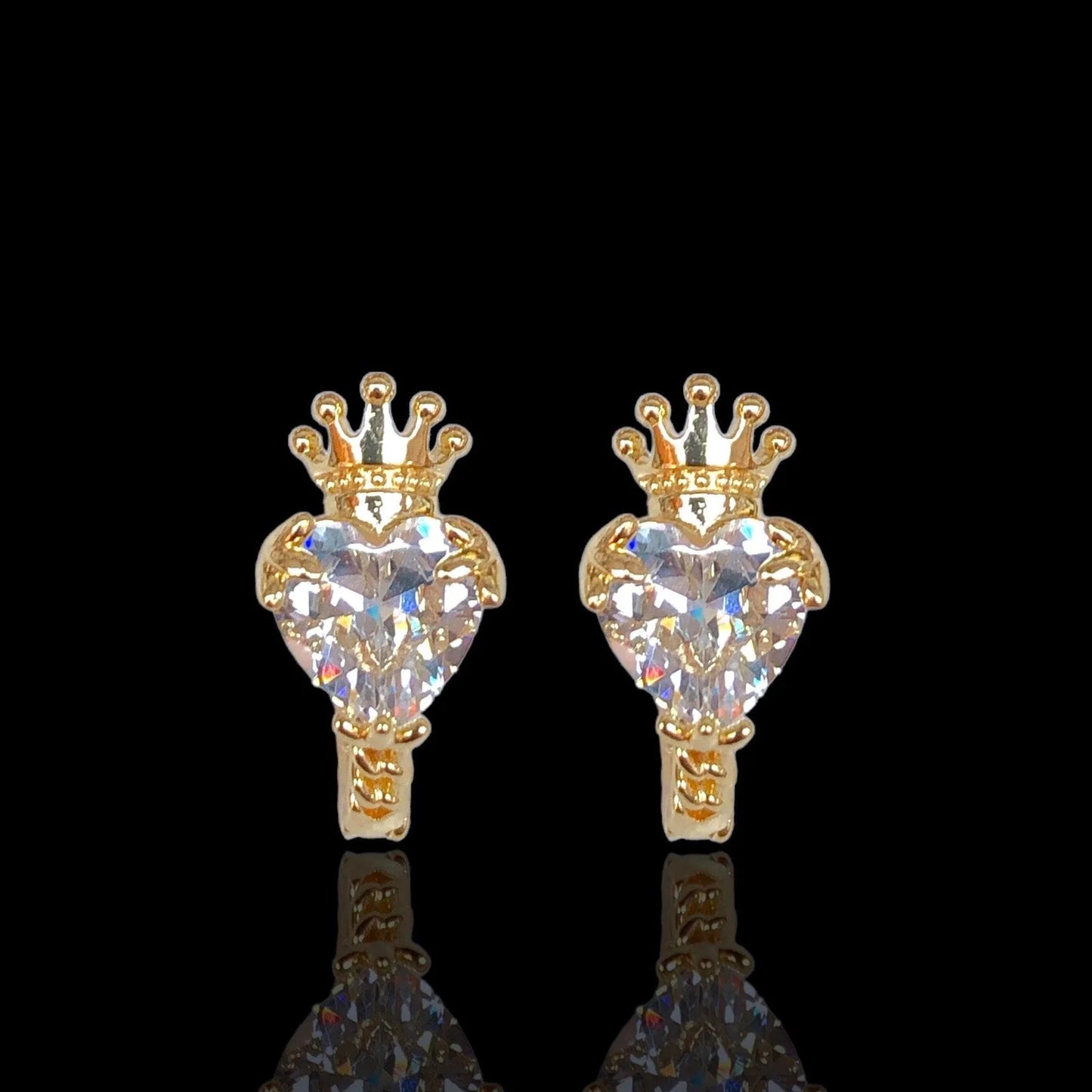 18K Gold-Filled Queen's Heart Hoop Earrings