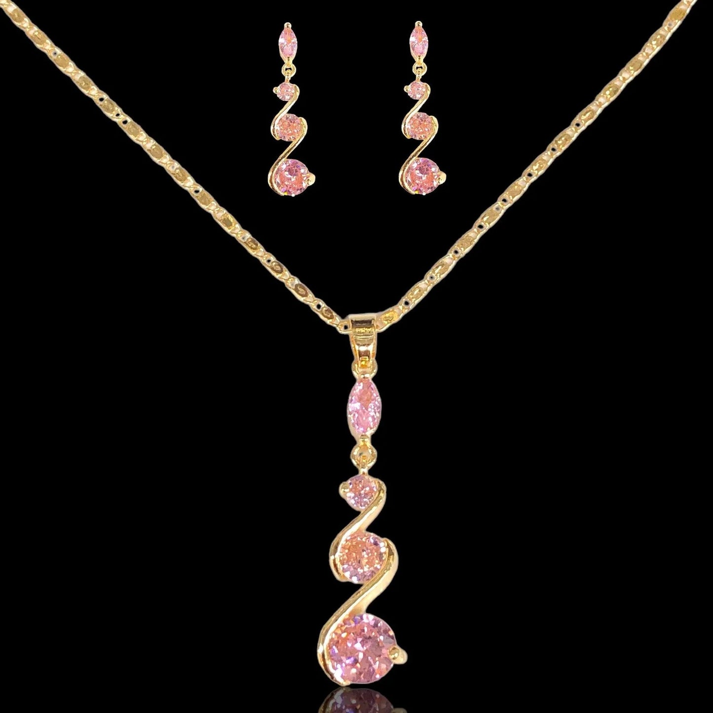 18K Gold Filled Venetian Royal Raindrop CZ Set