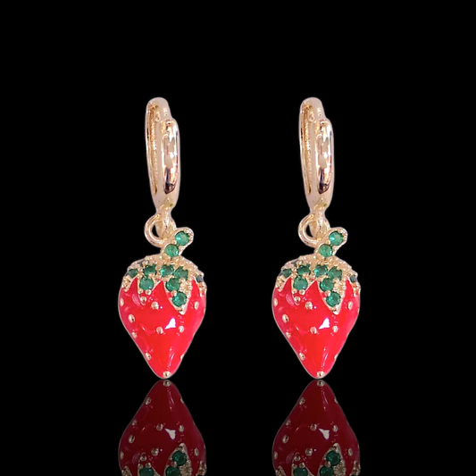 Sweet Strawberry Dangle Earrings