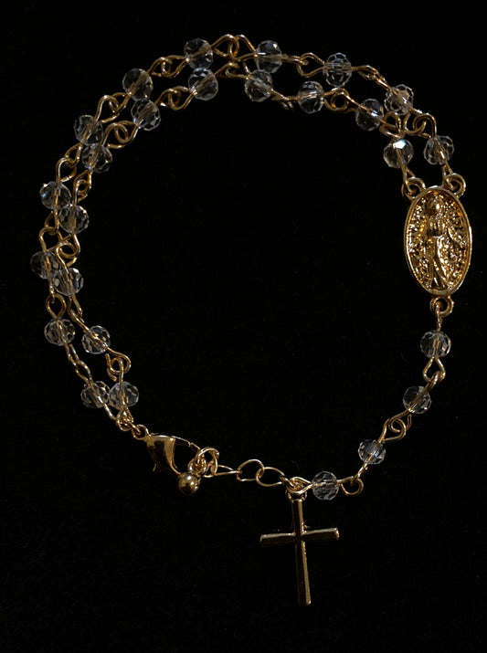 Clear Bead Rosary Bracelet