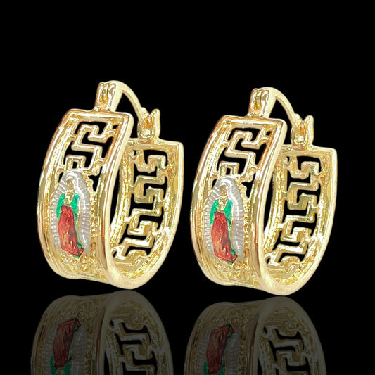 Gold Filled Catholic Saints Hoop Earrings