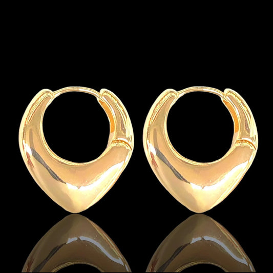 Puffy Heart Hoop Earrings