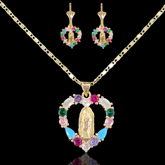 18K Gold Filled Pure Heart Guadalupe Set