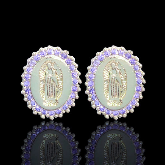 Amethyst Guadalupe CZ Stud Earrings