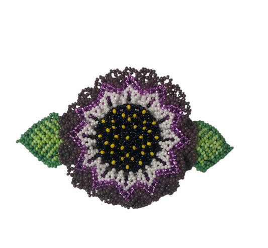 Large Beaded Assorted Flower Seed Bead Barrette Hair Clip