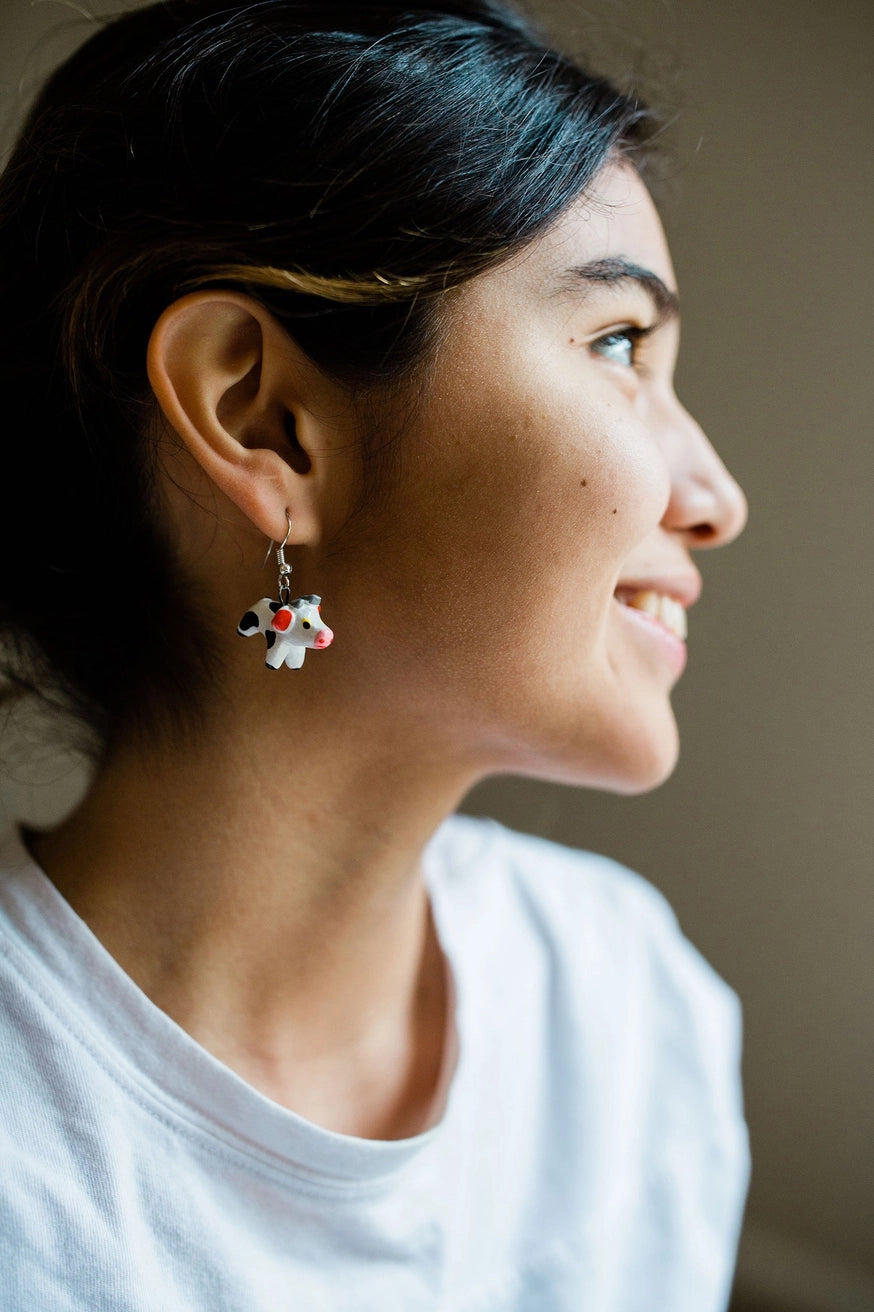 Cow Ceramic Earrings