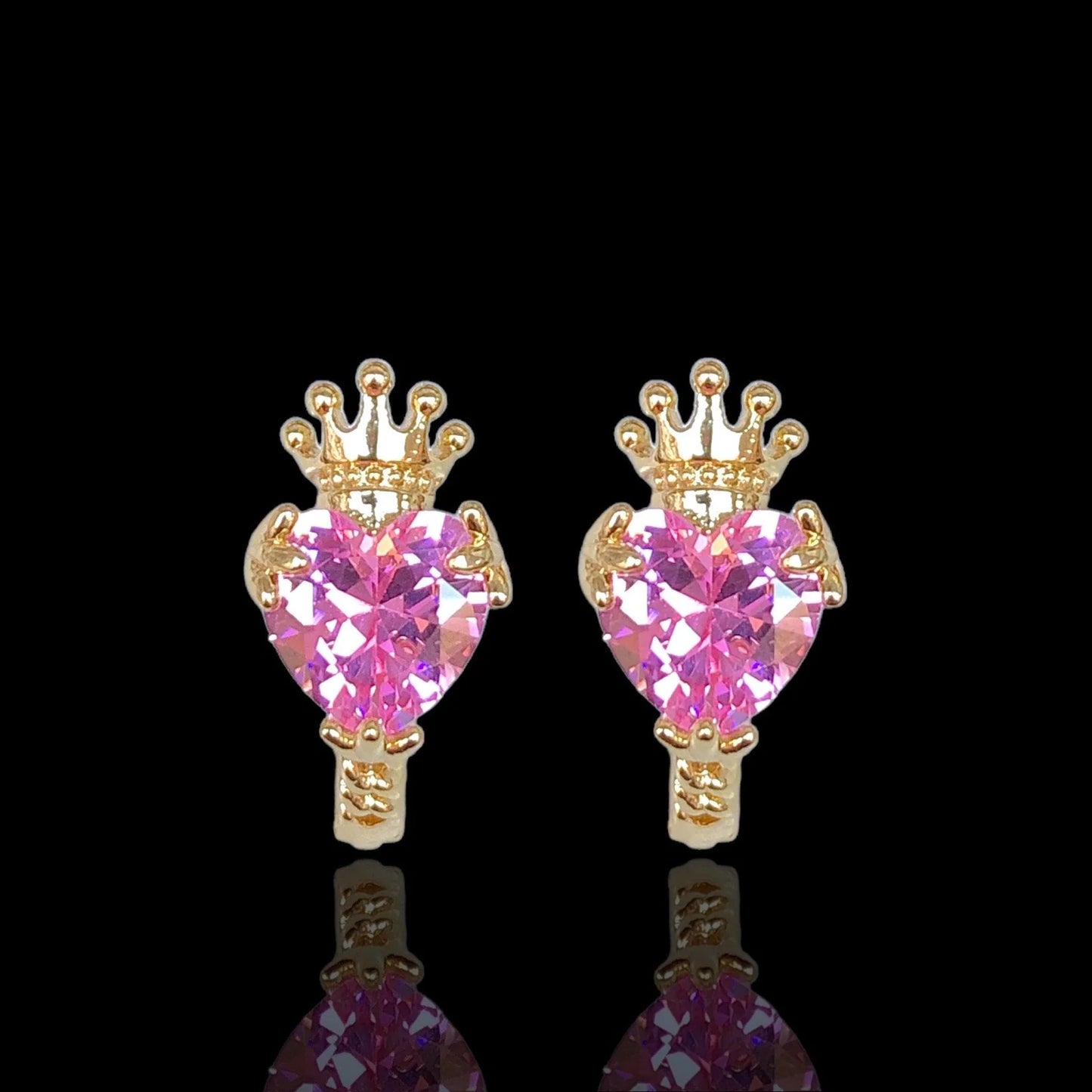 18K Gold-Filled Queen's Heart Hoop Earrings