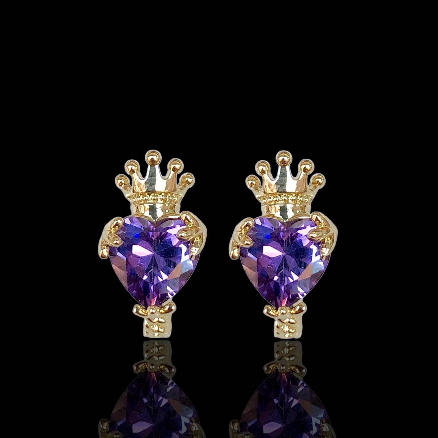 18K Gold-Filled Queen's Heart Hoop Earrings