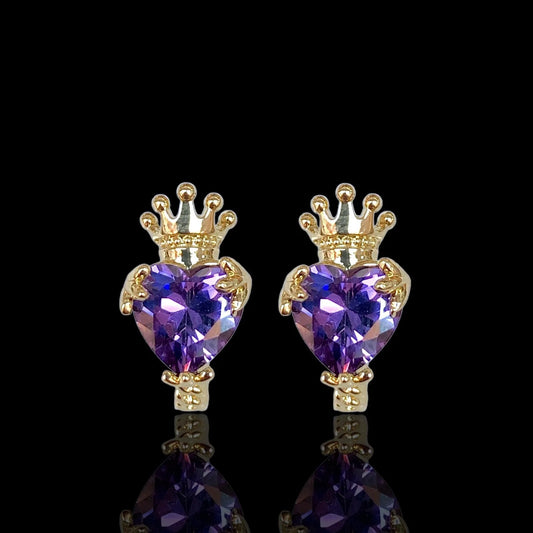 18K Gold-Filled Queen's Heart Hoop Earrings