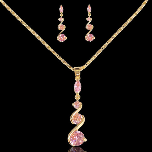 18K Gold Filled Venetian Royal Raindrop CZ Set